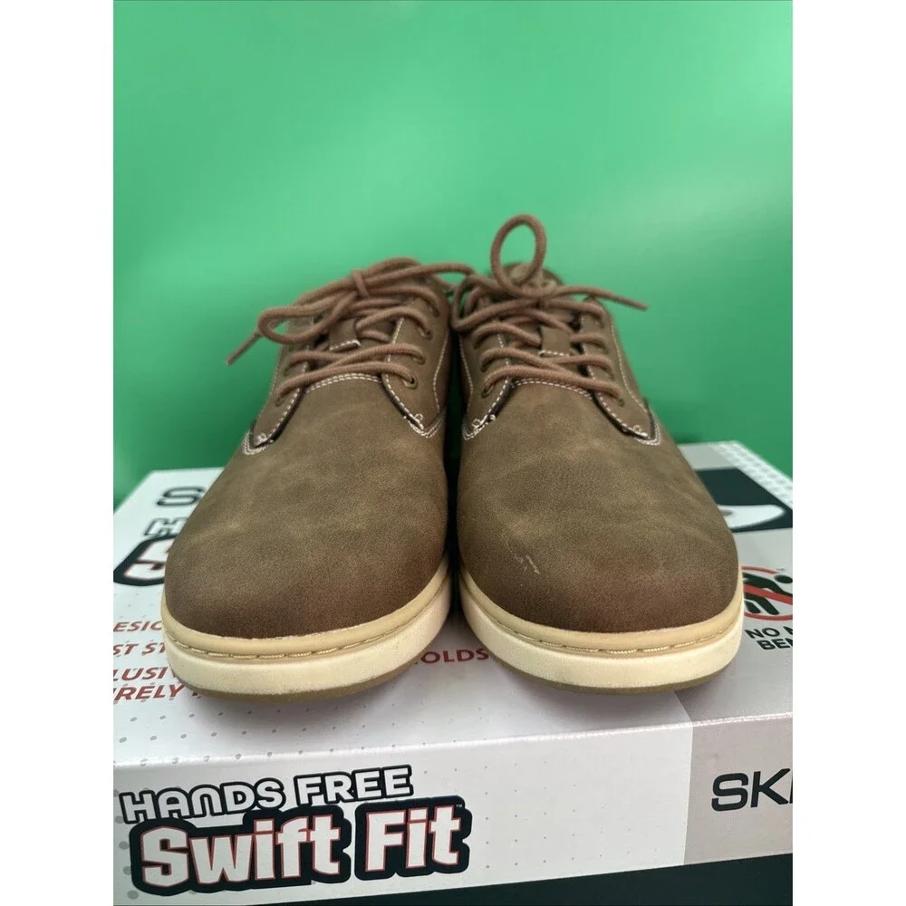 Skechers Hands Free Swift Fit Men’s 9 Brown Waterproof Casual Lace Sneakers